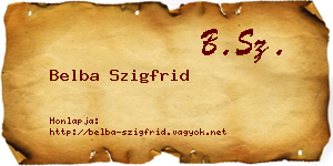Belba Szigfrid névjegykártya